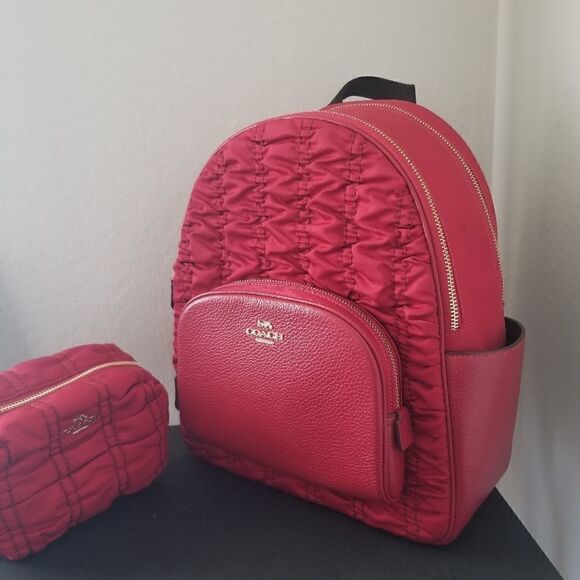 Coach Court Backpack and Cosmetic Bag Set
